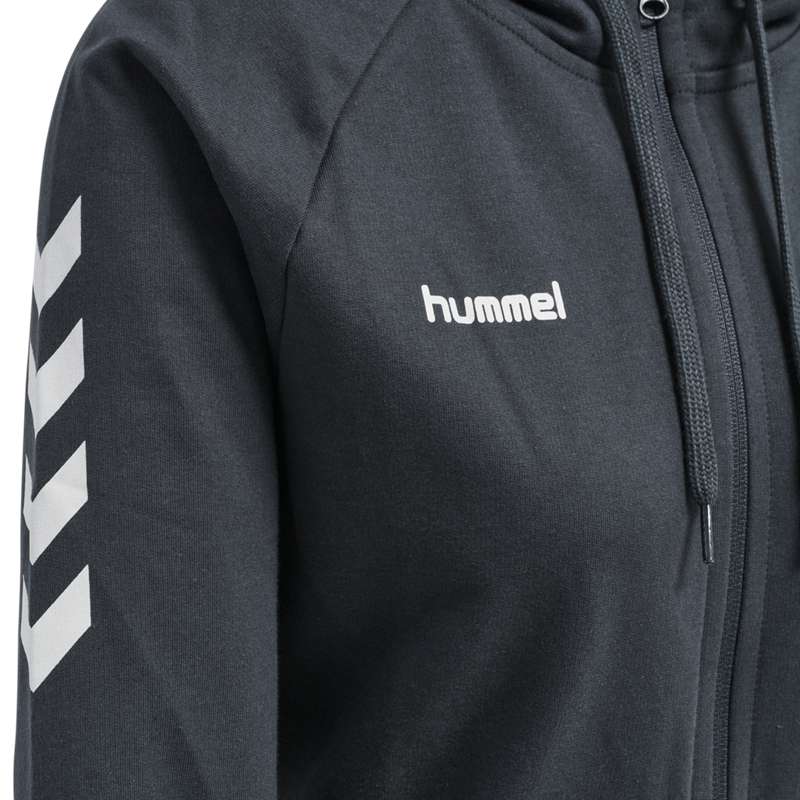 Dámské Mikina s Kapucí Hummel Go Cotton Zip Černé | 815657-882