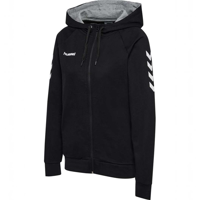 Dámské Mikina s Kapucí Hummel Go Cotton Zip Černé | 317828-117