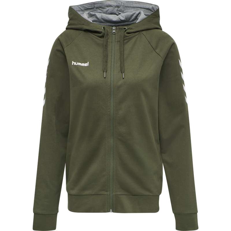 Dámské Mikina s Kapucí Hummel Go Cotton Zip Zelene | 030154-748