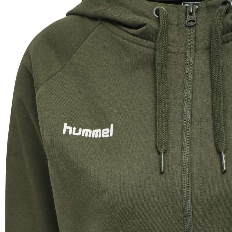 Dámské Mikina s Kapucí Hummel Go Cotton Zip Zelene | 030154-748
