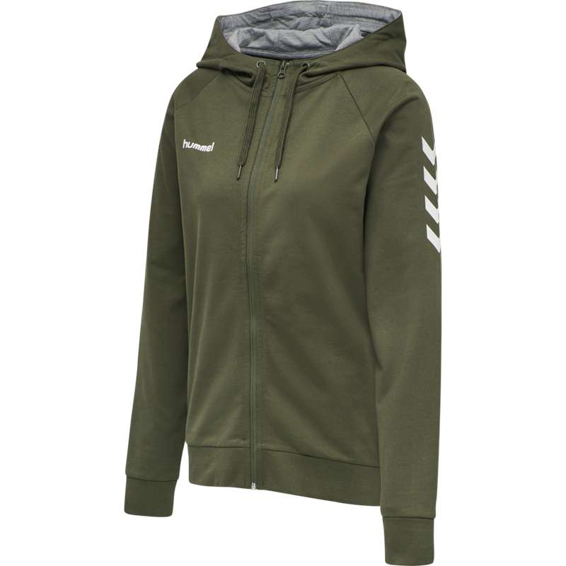 Dámské Mikina s Kapucí Hummel Go Cotton Zip Zelene | 030154-748