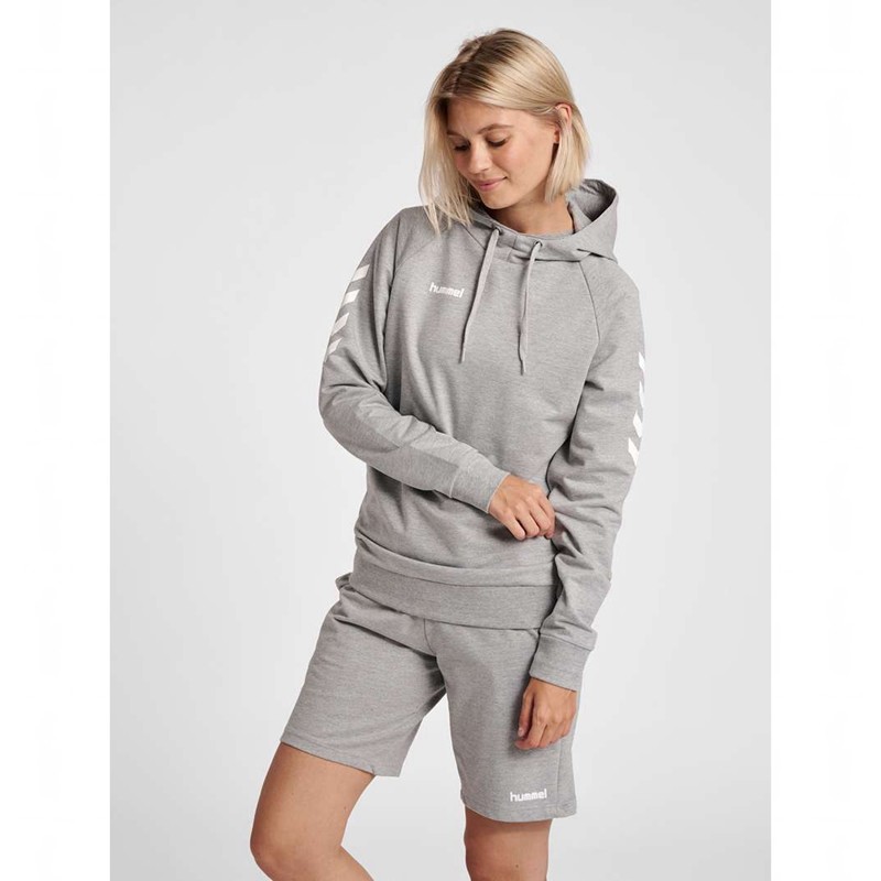 Dámské Mikina s Kapucí Hummel Go Cotton Šedé | 060771-083