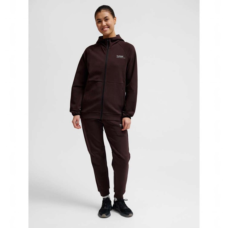 Dámské Mikina s Kapucí Hummel Tech Fleece Regular Zip Vínové | 132633-117