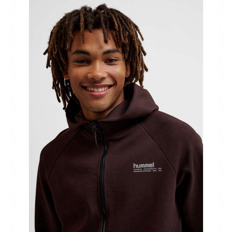 Dámské Mikina s Kapucí Hummel Tech Fleece Regular Zip Vínové | 132633-117