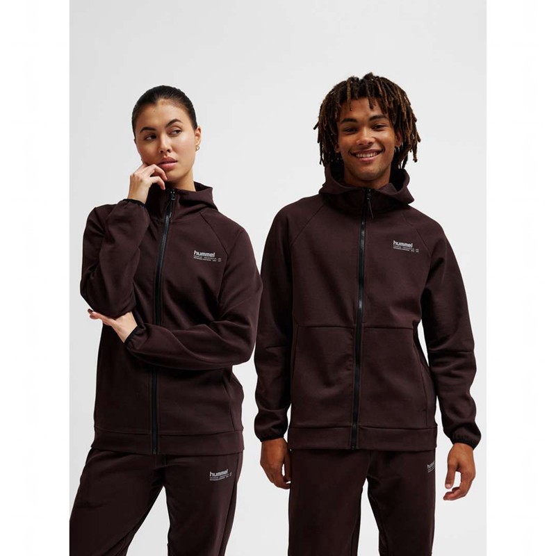 Dámské Mikina s Kapucí Hummel Tech Fleece Regular Zip Vínové | 132633-117