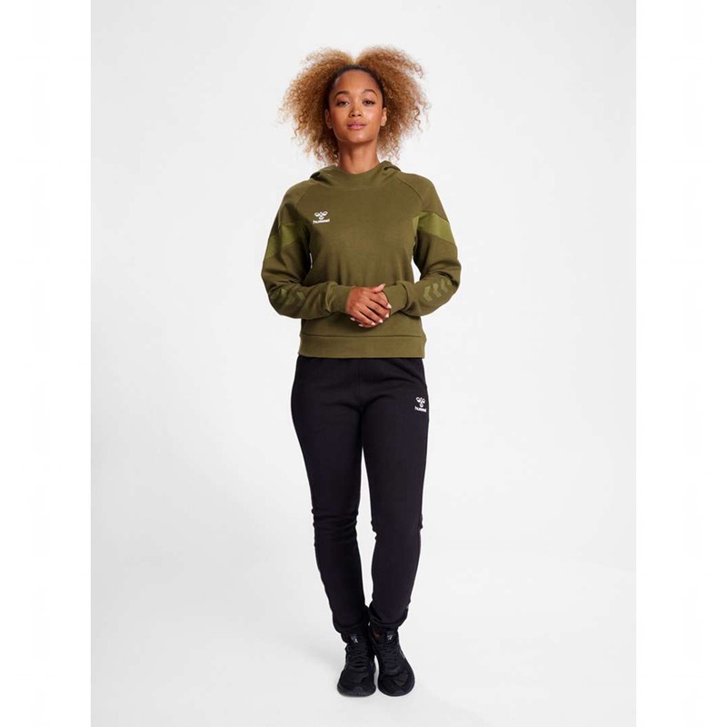 Dámské Mikina s Kapucí Hummel Travel Sweat Olivy Zelené | 870311-816