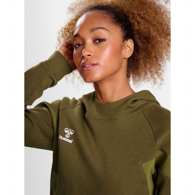 Dámské Mikina s Kapucí Hummel Travel Sweat Olivy Zelené | 870311-816