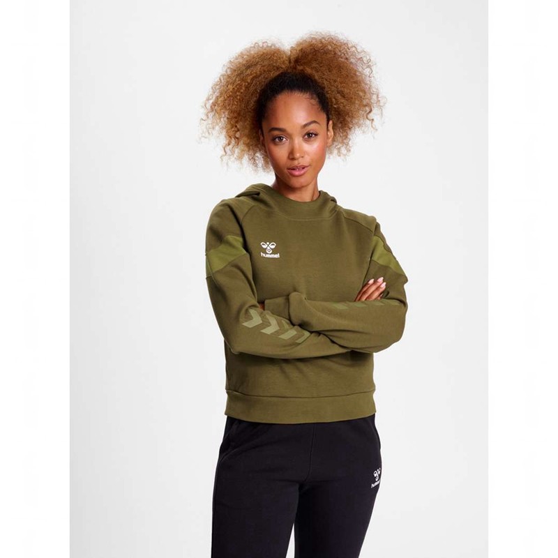 Dámské Mikina s Kapucí Hummel Travel Sweat Olivy Zelené | 870311-816