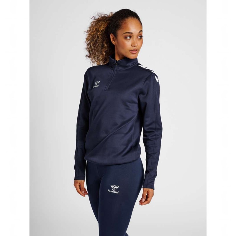 Dámské Mikiny Hummel Core Xk Half Zip Sweat Tmavě Blankyt | 847155-625