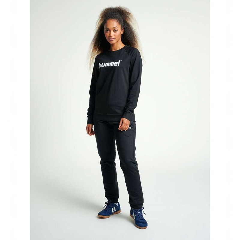Dámské Mikiny Hummel Go Cotton Logo Černé | 498009-404