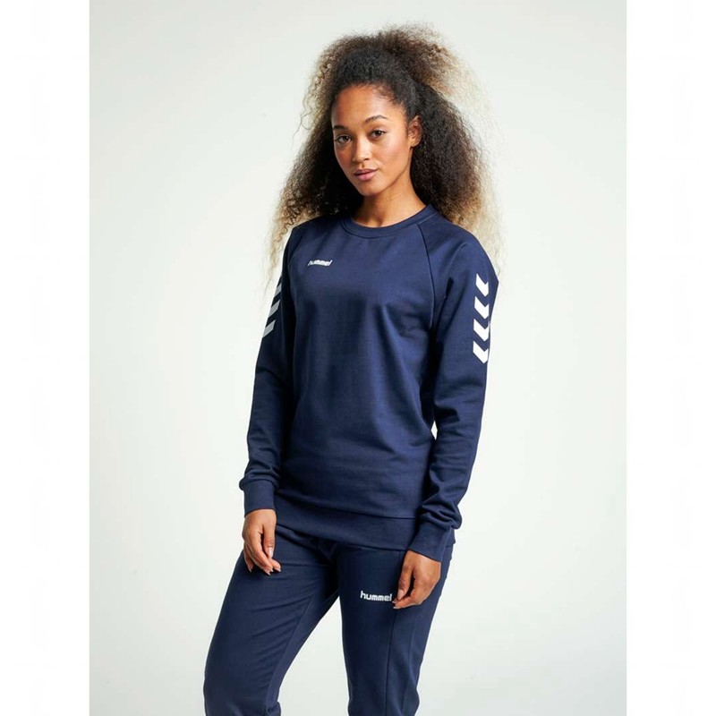 Dámské Mikiny Hummel Go Cotton Tmavě Blankyt | 210816-489