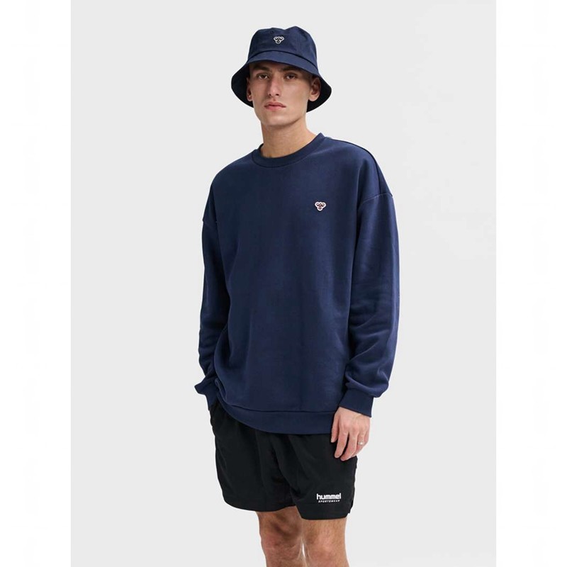 Dámské Mikiny Hummel Loose Crewneck Bee Tmavě Blankyt | 833452-813