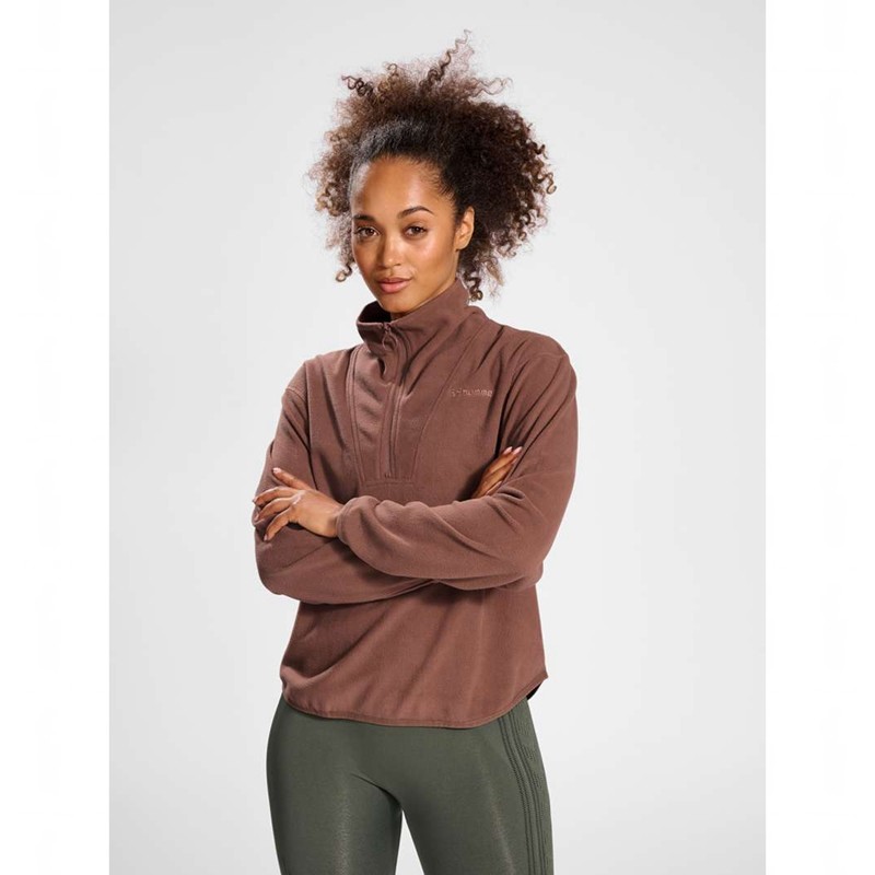 Dámské Mikiny Hummel Mt Connect Loose Half Zip Hnědé | 881729-967