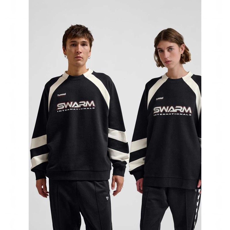 Dámské Mikiny Hummel Oversized Crew Sportswear Swarm Černé | 653249-146