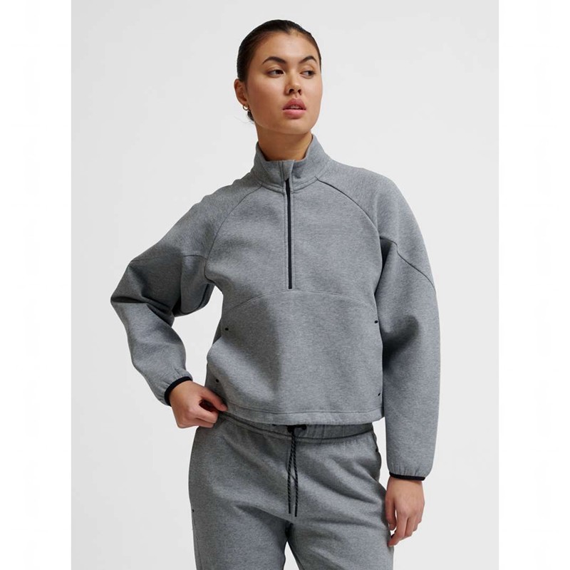 Dámské Obuv Do Tělocvičny Hummel Tech Fleece Boxy Half Zip Šedé | 793070-793