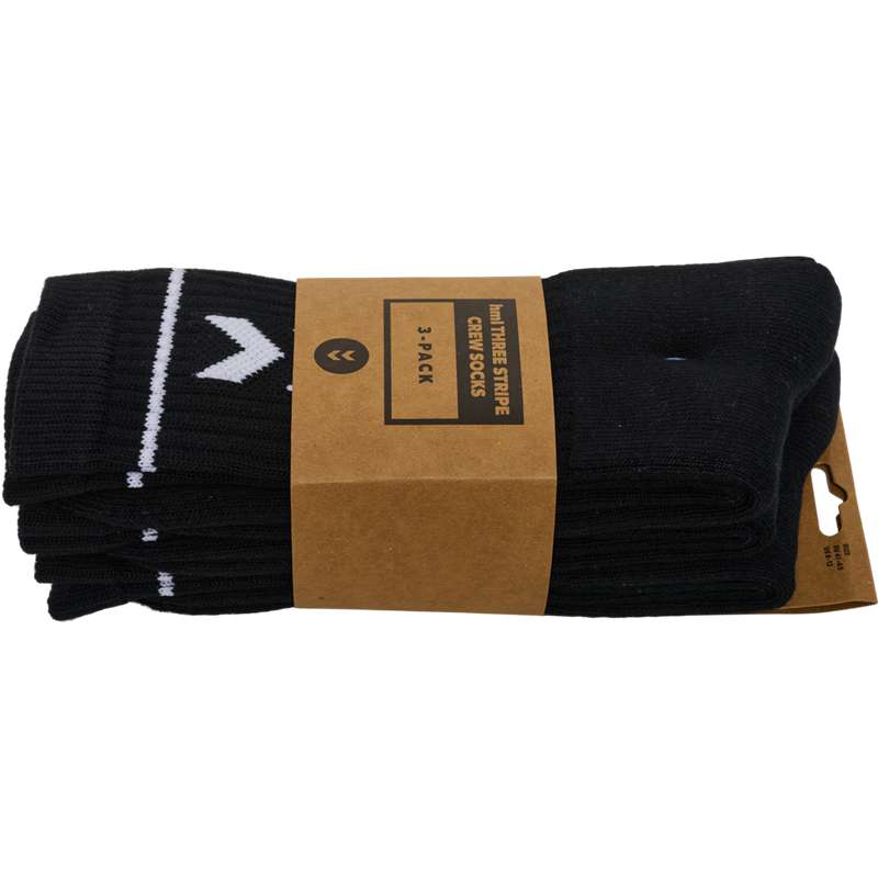 Dámské Ponožky Hummel Stripe Crew 3-pack Černé | 831839-657