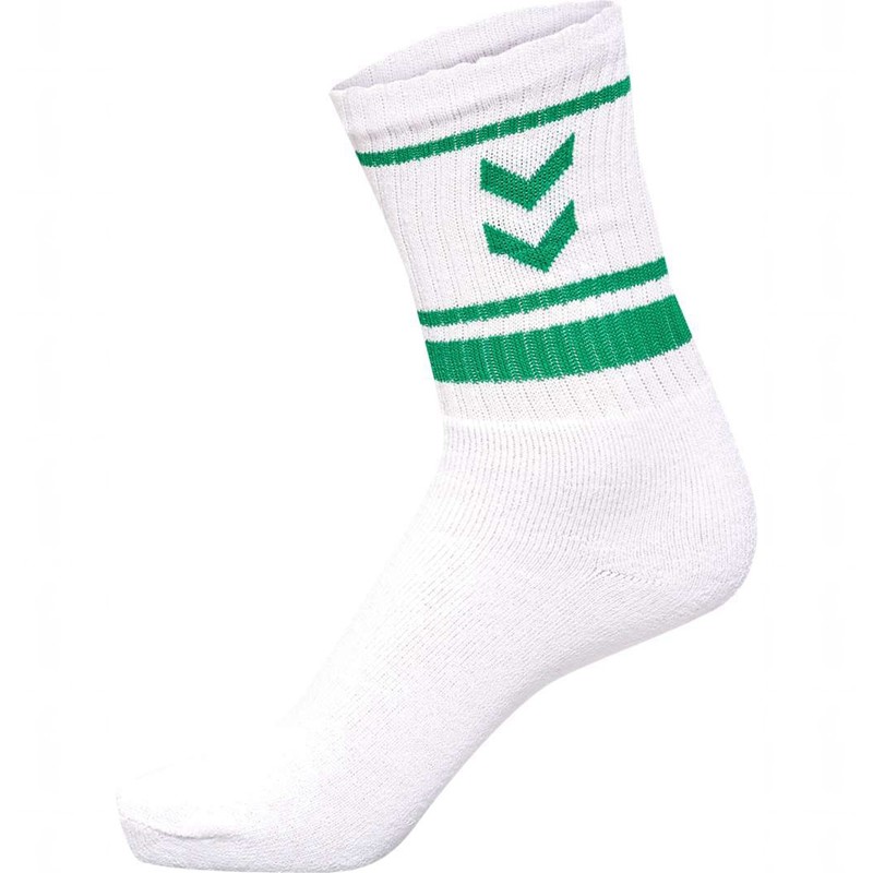 Dámské Punčochové Kalhoty Hummel 4 Pack Triple Stripe Crew Bílé | 561926-048