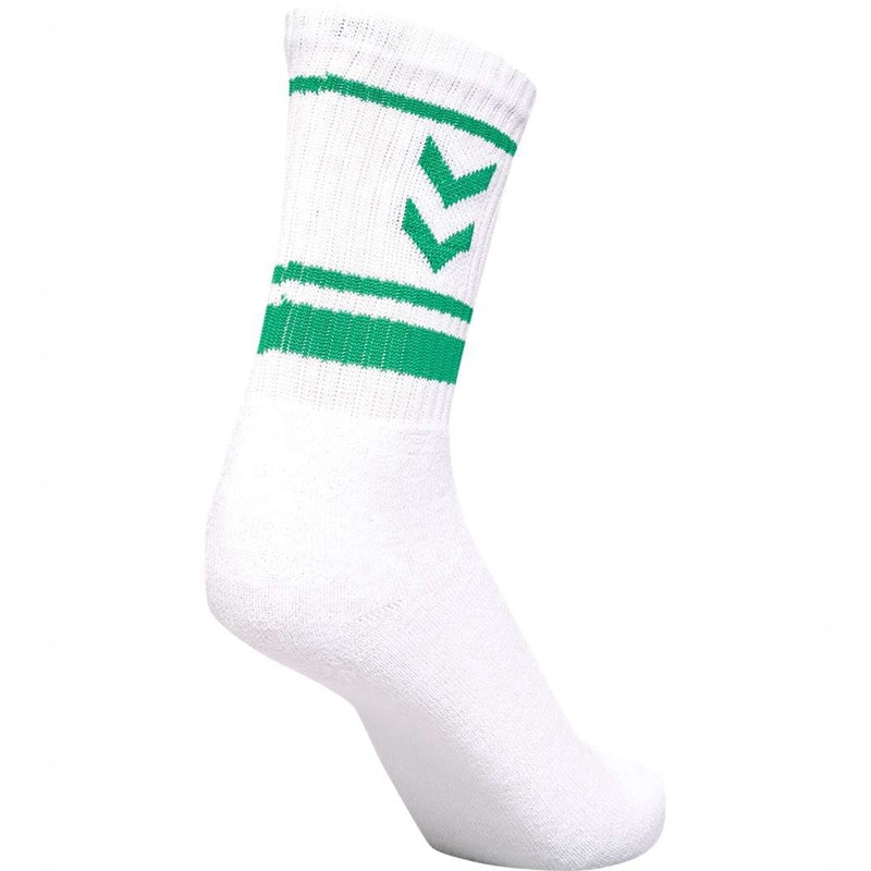 Dámské Punčochové Kalhoty Hummel 4 Pack Triple Stripe Crew Bílé | 561926-048