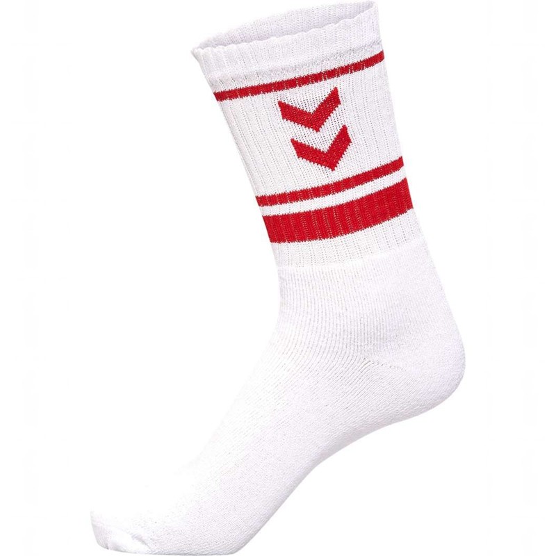 Dámské Punčochové Kalhoty Hummel 4 Pack Triple Stripe Crew Bílé | 561926-048