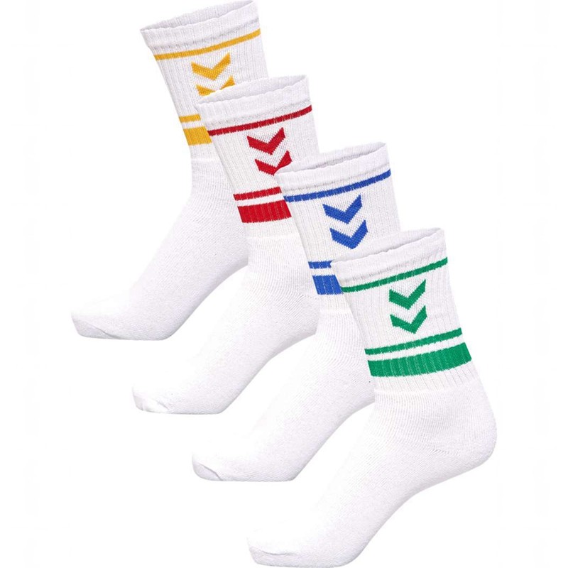 Dámské Punčochové Kalhoty Hummel 4 Pack Triple Stripe Crew Bílé | 561926-048