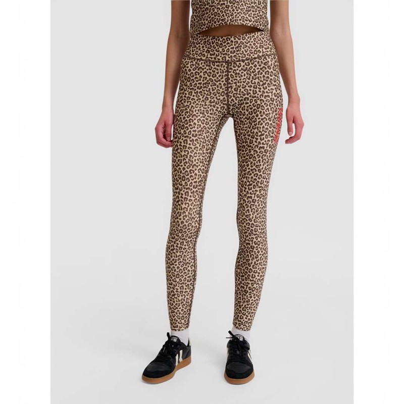 Dámské Punčochové Kalhoty Hummel Fast Mid Waist Leopard | 935430-155