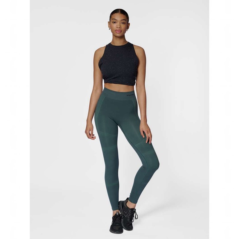 Dámské Punčochové Kalhoty Hummel Mt Power Seamless Mw Zelene | 645165-390