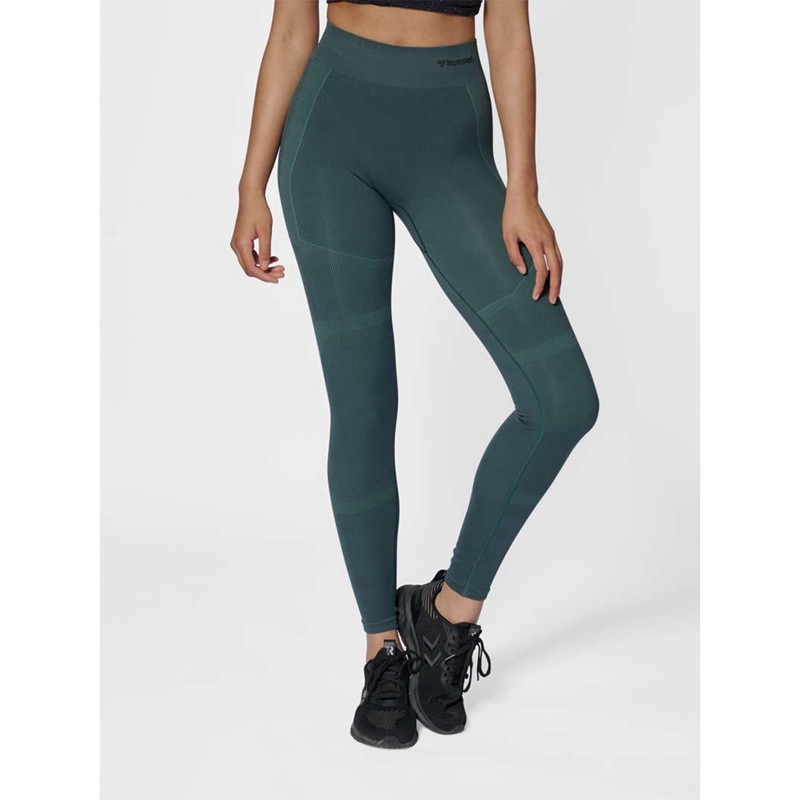 Dámské Punčochové Kalhoty Hummel Mt Power Seamless Mw Zelene | 645165-390