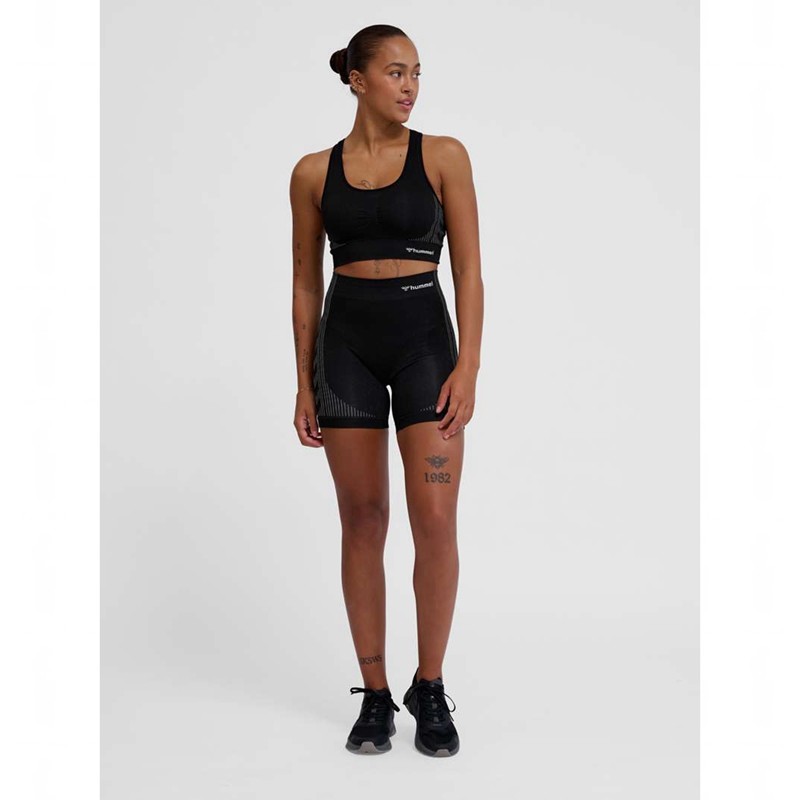 Dámské Sportovní Podprsenka Hummel Mt Shaping Seamless Padded Černé | 410223-615