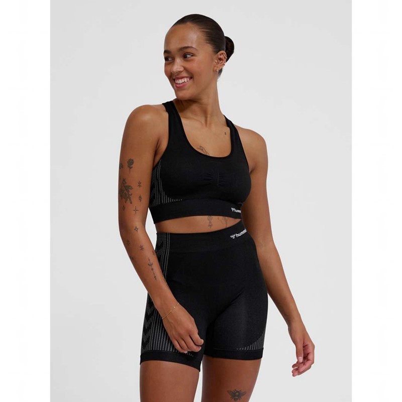 Dámské Sportovní Podprsenka Hummel Mt Shaping Seamless Padded Černé | 410223-615
