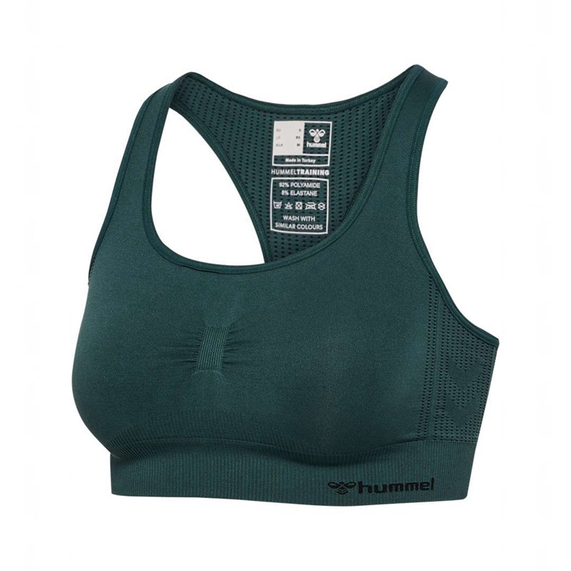 Dámské Sportovní Podprsenka Hummel Mt Shaping Seamless Top Zelene | 304110-901