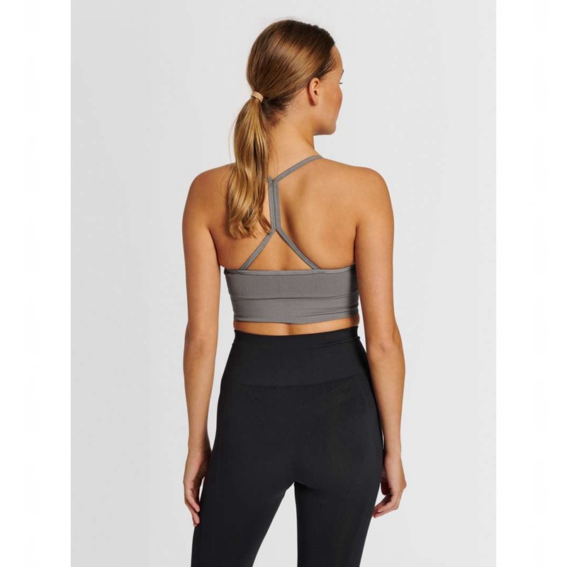 Dámské Sportovní Podprsenka Hummel Tiffy Seamless Top Šedé | 454561-716