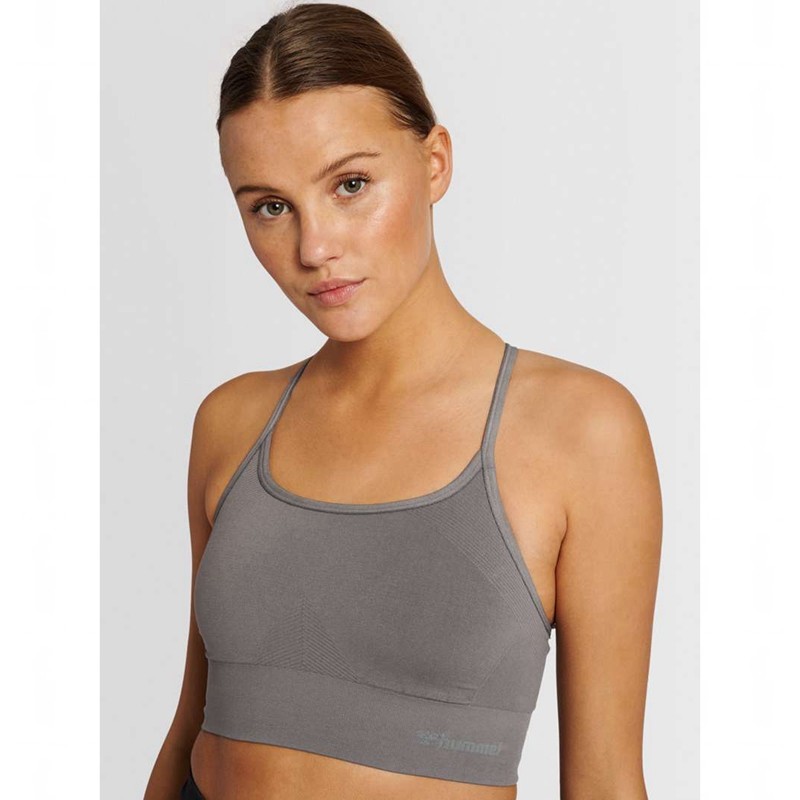 Dámské Sportovní Podprsenka Hummel Tiffy Seamless Top Šedé | 454561-716