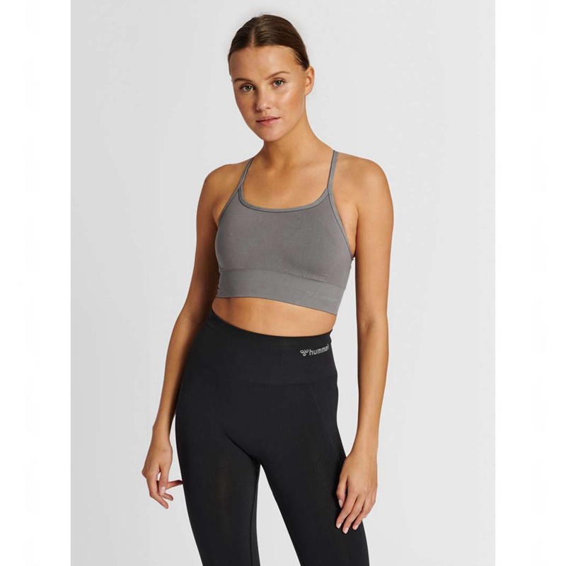 Dámské Sportovní Podprsenka Hummel Tiffy Seamless Top Šedé | 454561-716