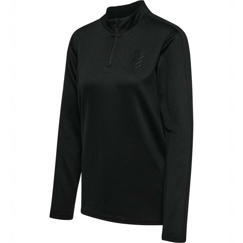 Dámské Tričko Hummel Active Pl Half Zip Černé | 266307-655
