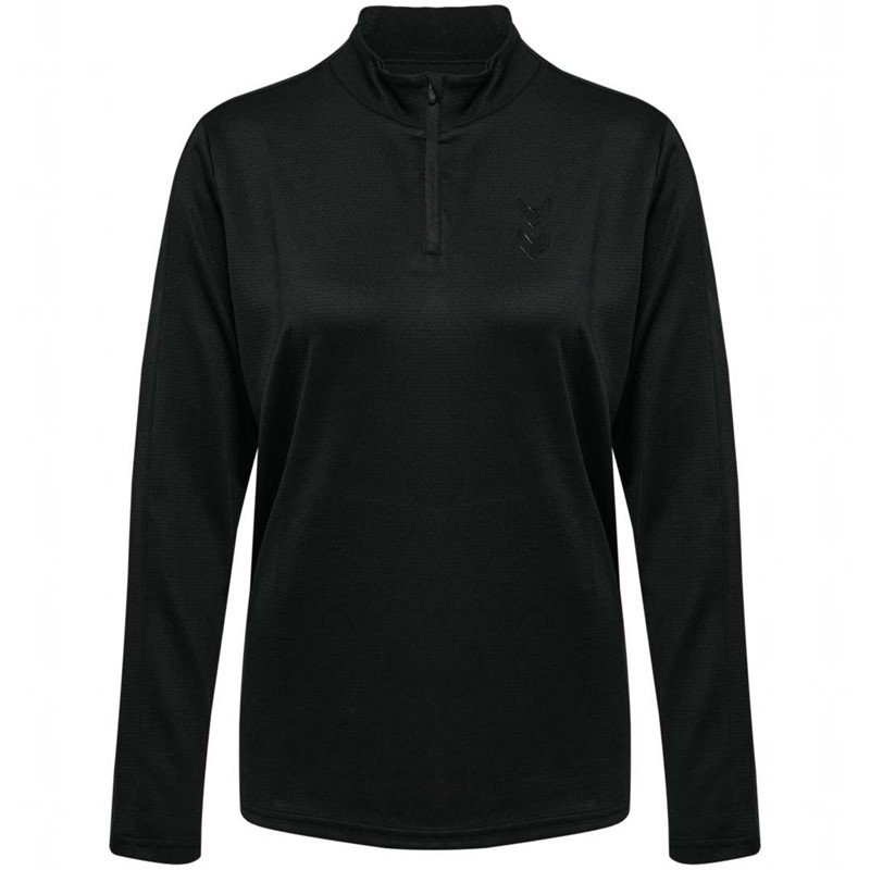 Dámské Tričko Hummel Active Pl Half Zip Černé | 266307-655