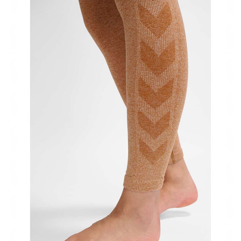 Dámské Tričko Hummel Ci Seamless Mid Waist Hnědé | 228215-550