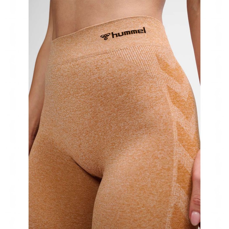 Dámské Tričko Hummel Ci Seamless Mid Waist Hnědé | 228215-550