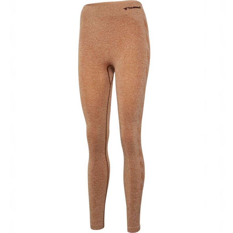 Dámské Tričko Hummel Ci Seamless Mid Waist Hnědé | 228215-550