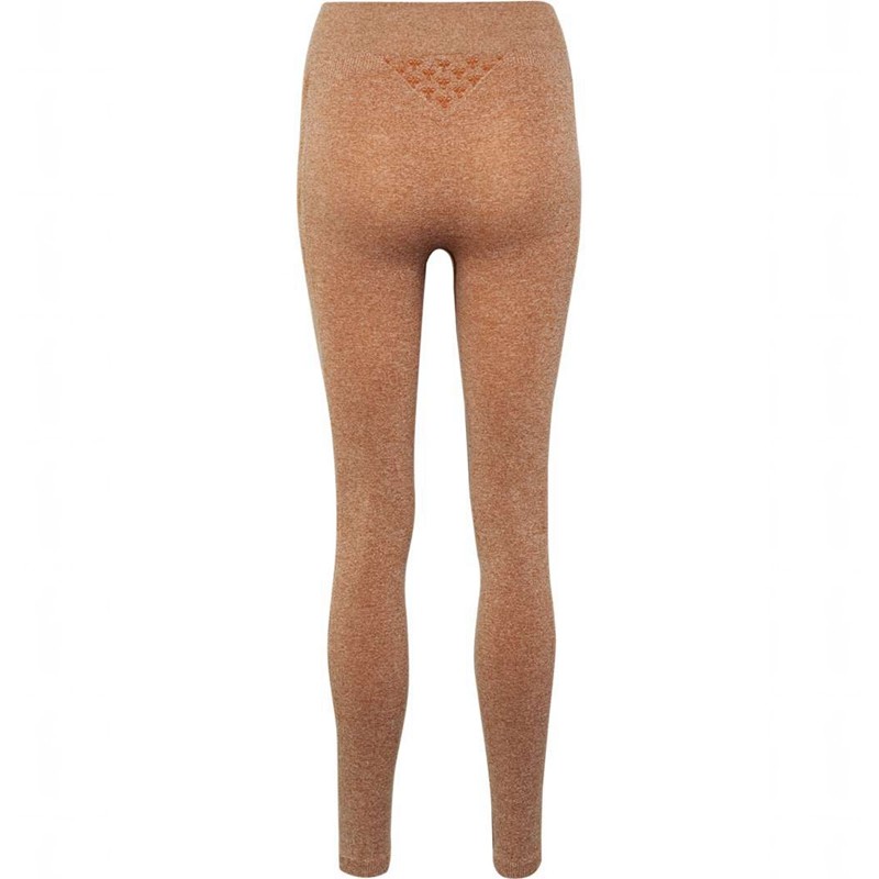 Dámské Tričko Hummel Ci Seamless Mid Waist Hnědé | 228215-550