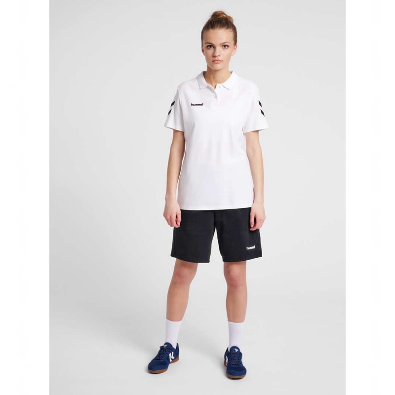 Dámské Tričko Hummel Go Cotton Polo Bílé | 302470-943