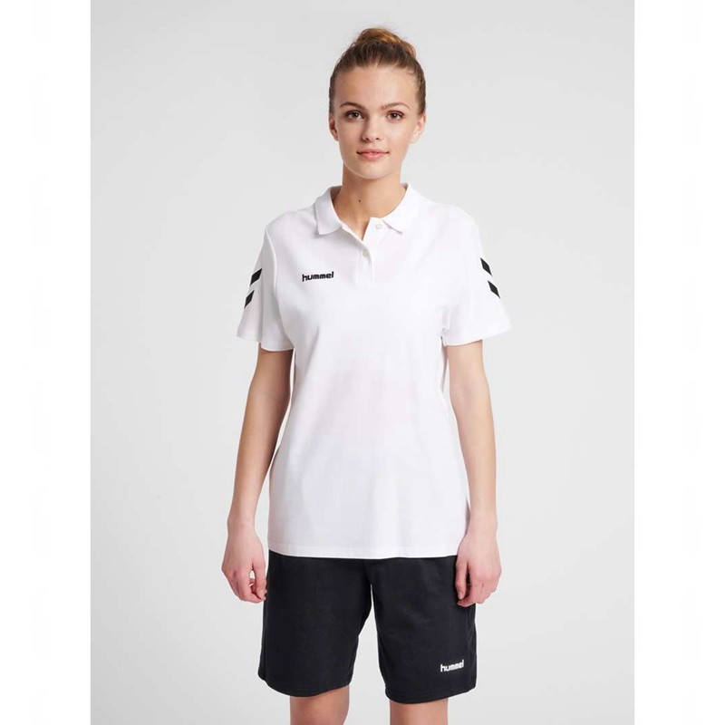 Dámské Tričko Hummel Go Cotton Polo Bílé | 302470-943