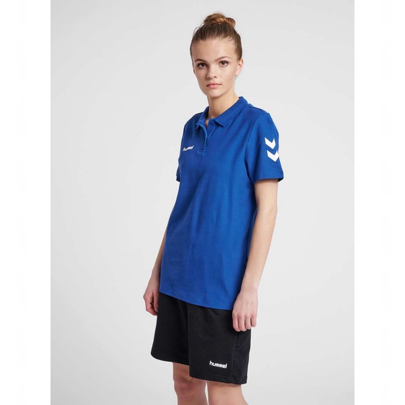 Dámské Tričko Hummel Go Cotton Polo Blankyt | 954744-326