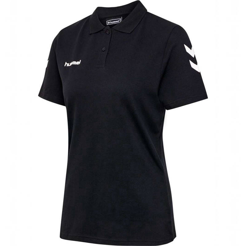 Dámské Tričko Hummel Go Cotton Polo Černé | 703226-416