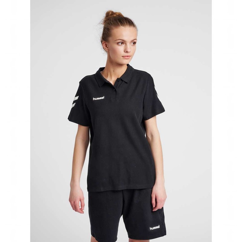 Dámské Tričko Hummel Go Cotton Polo Černé | 703226-416