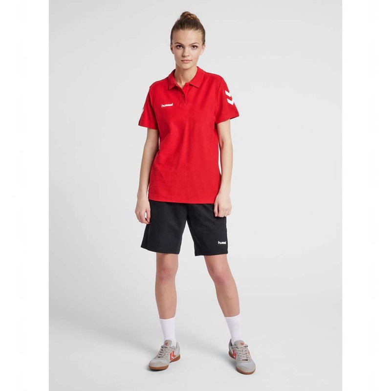 Dámské Tričko Hummel Go Cotton Polo Červené | 261082-542