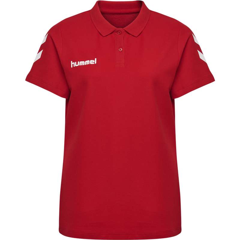 Dámské Tričko Hummel Go Cotton Polo Červené | 261082-542