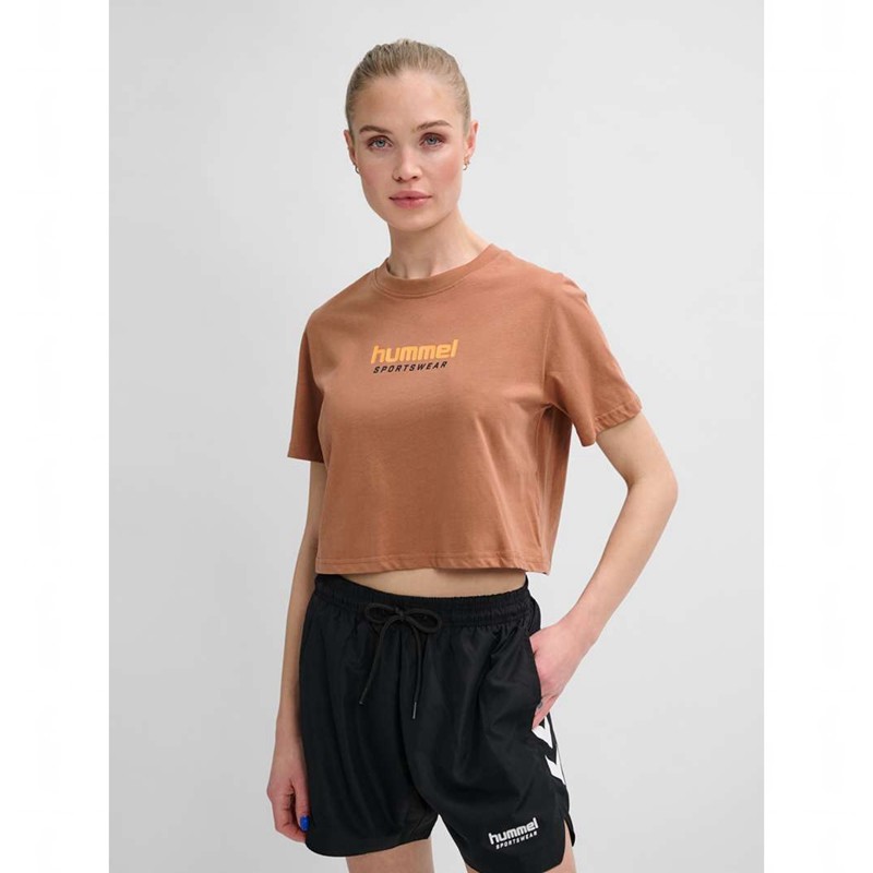 Dámské Tričko Hummel Lgc Malu Cropped Hnědé | 218217-203