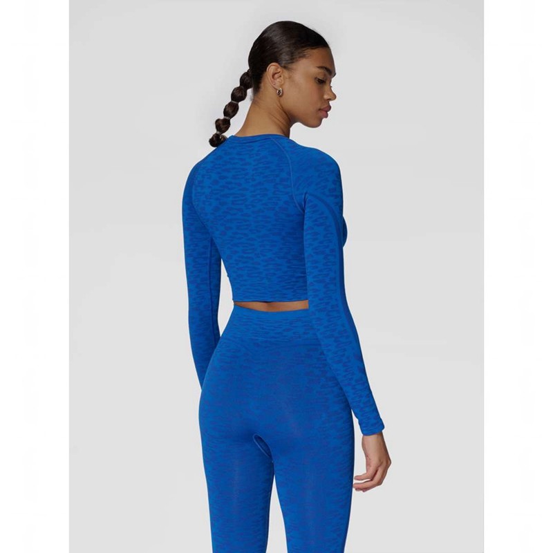 Dámské Tričko Hummel Mt Leo Seamless Crop L/S Blankyt | 063509-304
