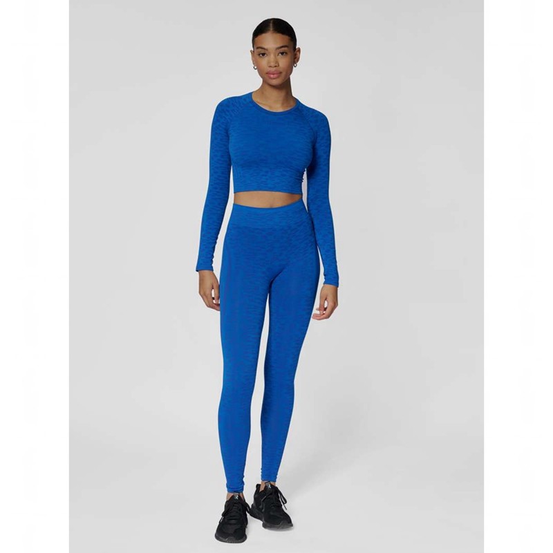 Dámské Tričko Hummel Mt Leo Seamless Crop L/S Blankyt | 063509-304
