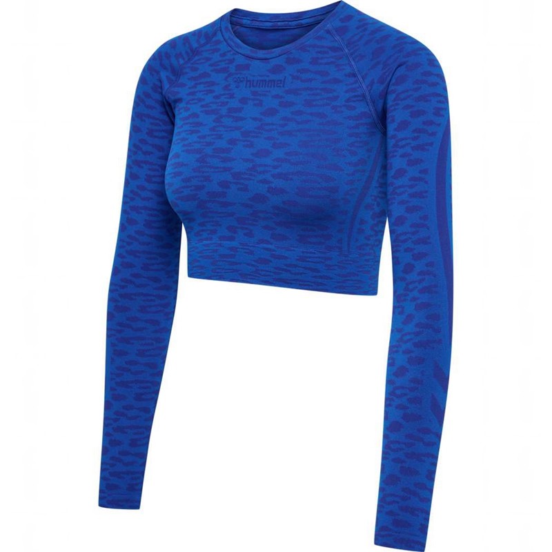 Dámské Tričko Hummel Mt Leo Seamless Crop L/S Blankyt | 063509-304